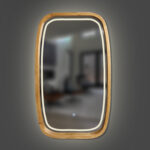 Rechteckiger Spiegel Ellipse mit LED-Beleuchtung New Art – Bild 2