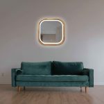 Quadratischer Spiegel mit LED-Beleuchtung Balance