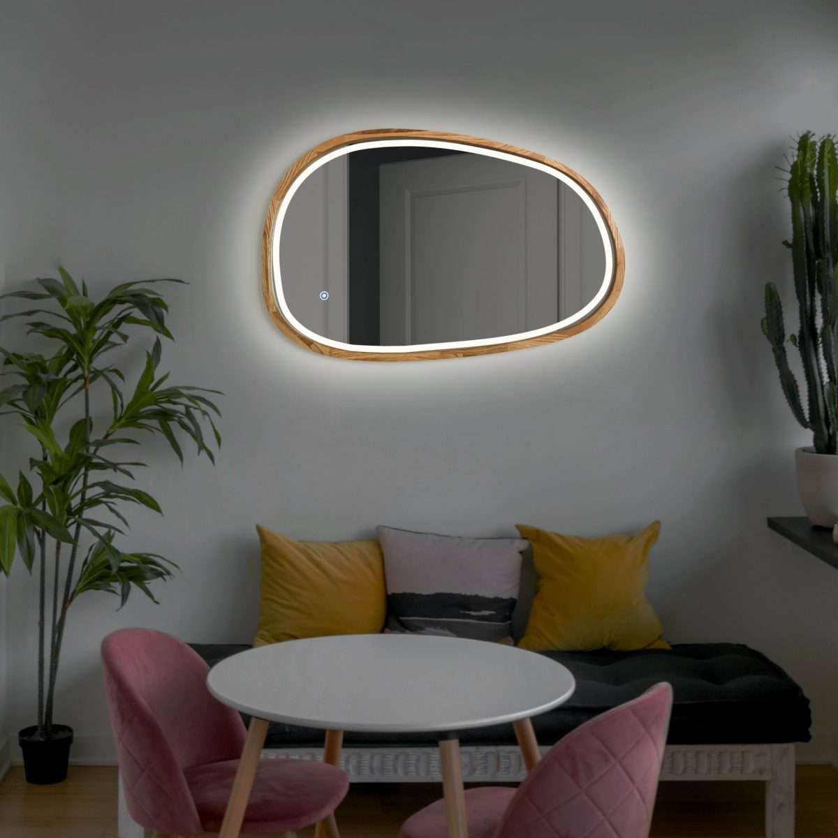 Asymmetrischer Spiegel mit LED-Beleuchtung Dali – Bild 10