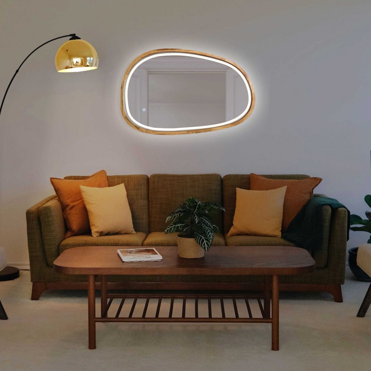 Asymmetrischer Spiegel mit LED-Beleuchtung Dali – Bild 8