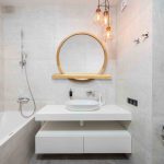 Round mirror with shelf Sunrise - Image 7
