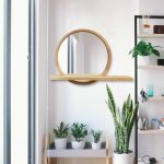 Round mirror with asymmetrical shelf Sunset - Image 5