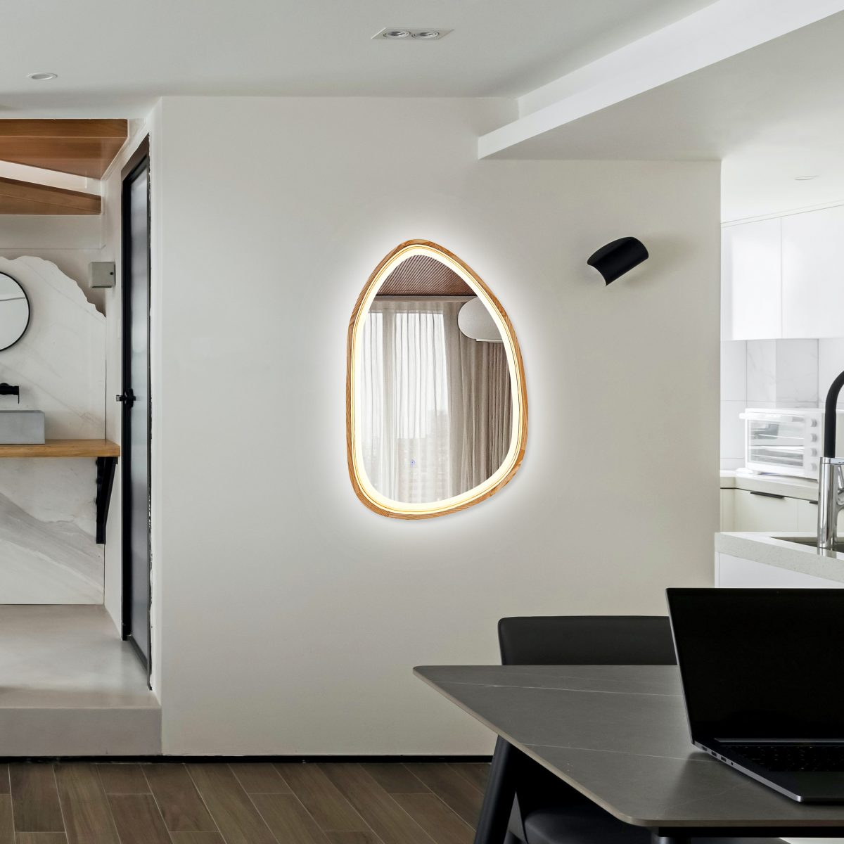 Asymmetrischer Spiegel mit LED-Beleuchtung Sage – Bild 6
