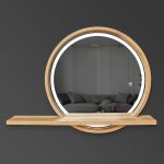 LED Round mirror with asymmetrical shelf Sunset - Image 4